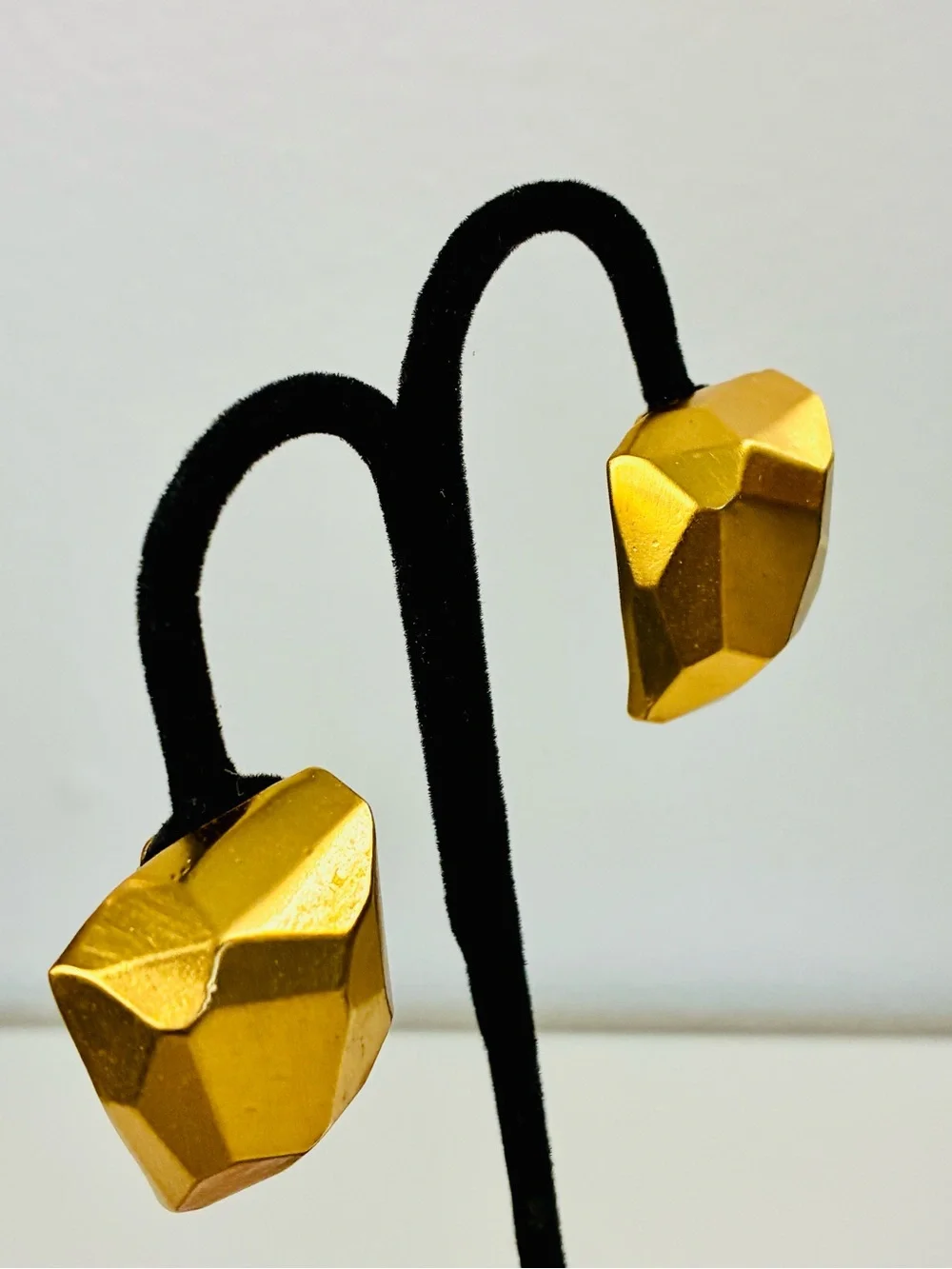 Classiques Entier Bold Gold Geometric Faceted Statement Clip Earrings
